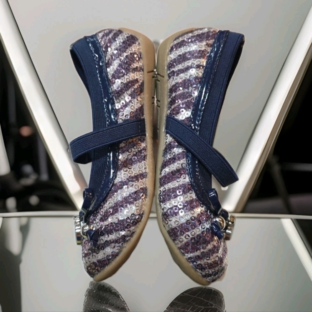 Michael Kors Kids' Navy and Purple Sequin Shoes 'Lil Cora 2' - Picture 2 of 9